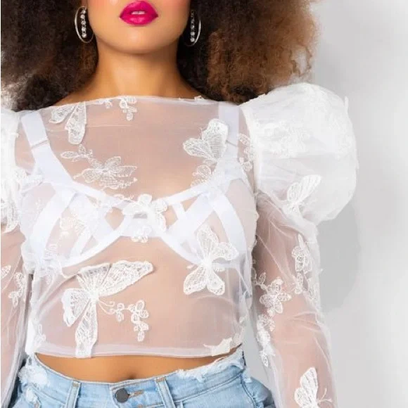 AKIRA sheer top! - Picture 2 of 6